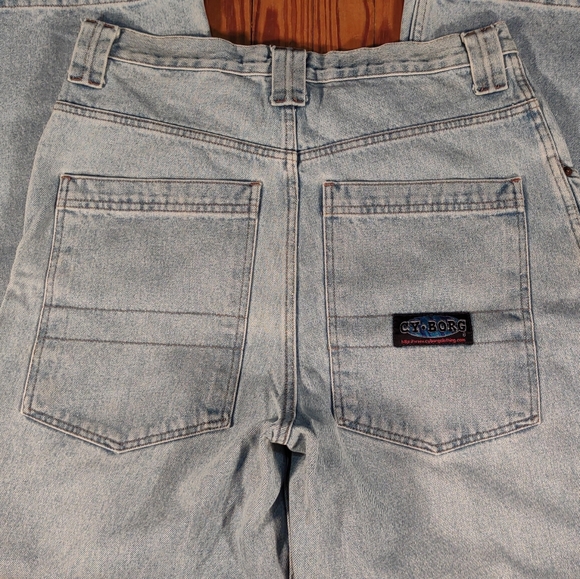 CY•BORG Baggy Jeans 34 Light Blue 90's Cyborg - Picture 9 of 11